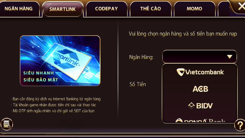 SmartLink là hình thức nạp tiền tiện lợi